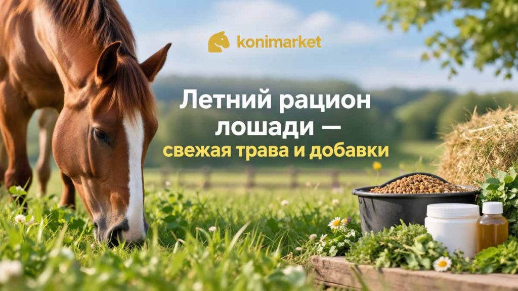 Летний рацион лошади — свежая трава и добавки