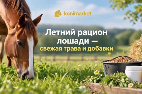 Летний рацион лошади — свежая трава и добавки